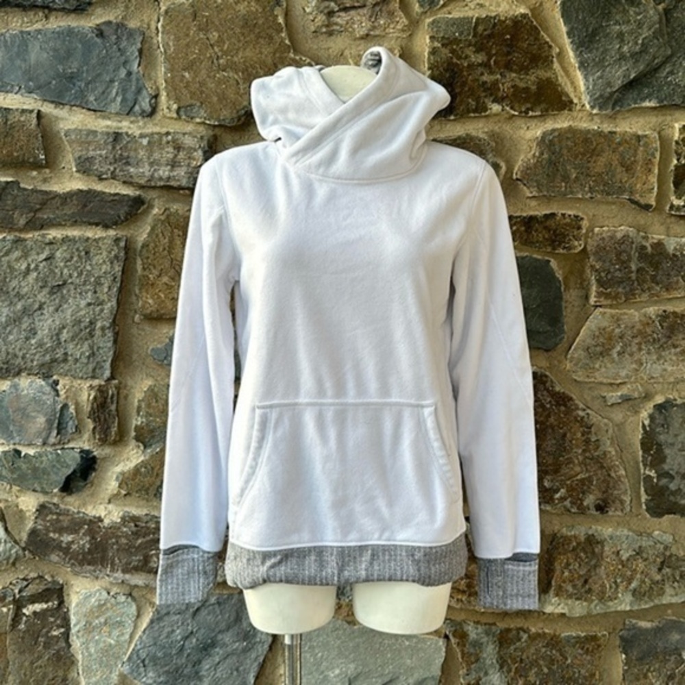 Lululemon Runaway Fleece White Heathered Herringbone Heathered Black White sz 8
